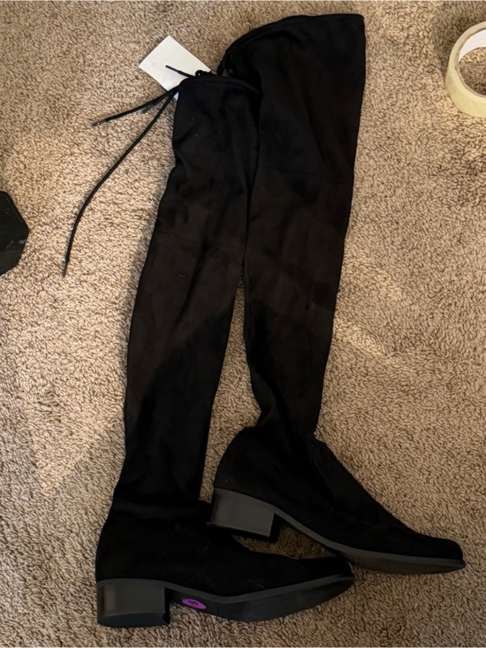 Women's Black Over-the-Knee Stretch Boots 8 1/2